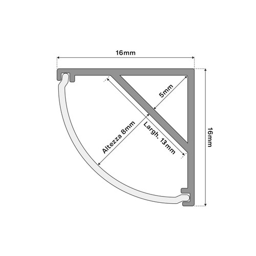 Profilo Angolare 1m e 2m (per striscia LED) Profilo Angolare 1m e 2m (per striscia LED)