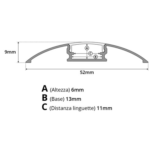 Profilo Calpestabile 1m e 2m (per striscia LED) Profilo Calpestabile 1m e 2m (per striscia LED)