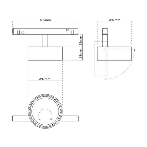 Faro LED 20W Tondo Magnetico, CCT, CRI92, Bianco, 48V - BRIDGELUX LED Faro LED 20W Tondo Magnetico, CCT, CRI92, Bianco, 48V - BRIDGELUX LED