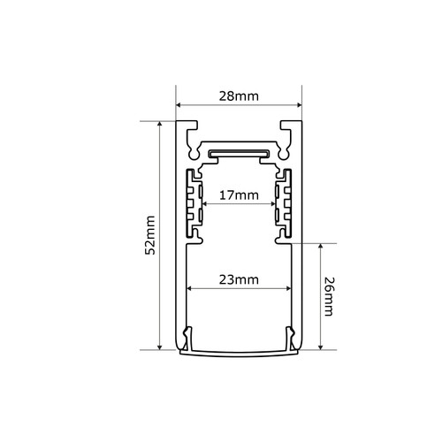 Binario Elettrificato Magnetico a Superficie o Sospeso, Bianco - 48V Binario Elettrificato Magnetico a Superficie o Sospeso, Bianco - 48V