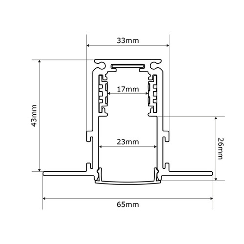Binario Elettrificato Magnetico, Bianco, Serie Deeper - Incasso