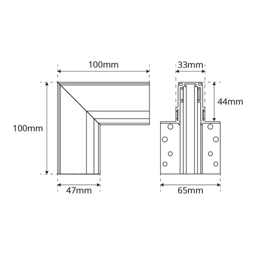 Connettore a "L" Verticale per Binario Magnetico da Incasso - Bianco Connettore a "L" Verticale per Binario Magnetico da Incasso - Bianco