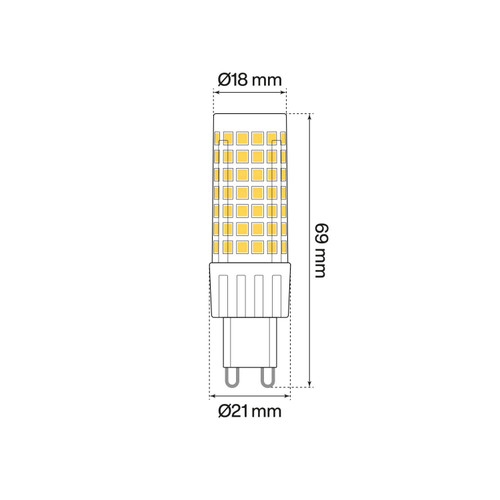 Lampada LED G9 5W, Ceramic, 110lm/W, Dimmerabile - Premium Lampada LED G9 5W, Ceramic, 110lm/W, Dimmerabile - Premium
