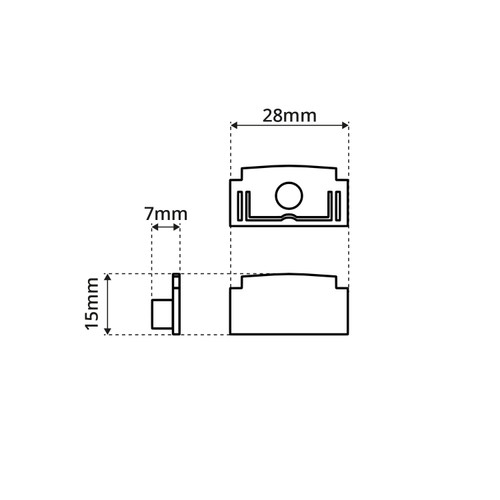 Kit 4 Tappi per Profilo Nero Doppia Striscia per Cartongesso Kit 4 Tappi per Profilo Nero Doppia Striscia per Cartongesso