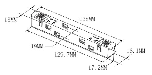 Connettore Tipo I per Binario Magnetico da Incasso - Bianco Connettore Tipo I per Binario Magnetico da Incasso - Bianco
