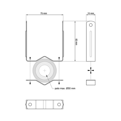 Supporto Palo Ø50MM per Faretto a Picchetto - GRIGIO Supporto Palo Ø50MM per Faretto a Picchetto - GRIGIO