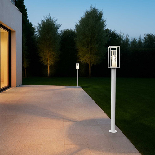 Paletto da Giardino Bianco 100cm, Base E27 - Serie PRISM