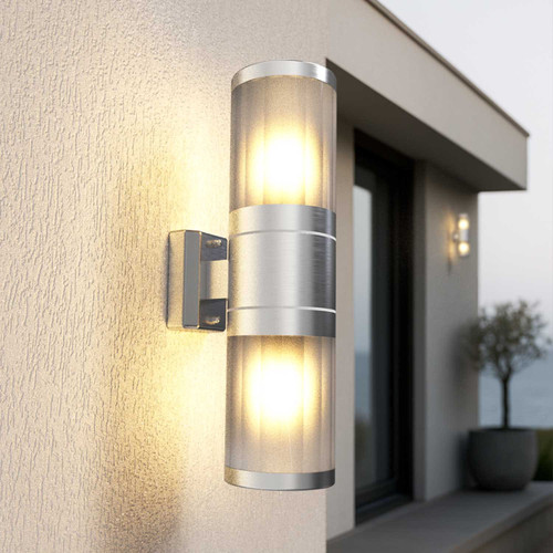 Applique E27 Cilindrica Bidirezionale, IP54 da Esterno - Inox