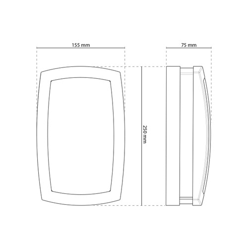 Applique Rettangolare Corten E27, da Parete e Soffitto, IP54 Applique Rettangolare Corten E27, da Parete e Soffitto, IP54