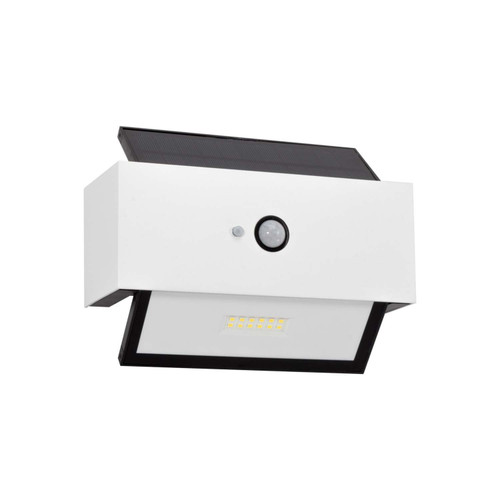Applique LED Solare Bianca, Rettangolare, con Sensore di Movimento