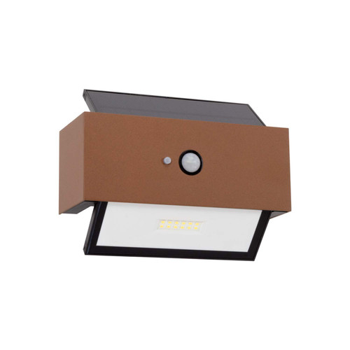 Applique LED Solare Corten, Rettangolare, con Sensore di Movimento