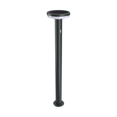 Paletto da giardino Solare Nero 80cm con Sensore Movimento e Picchetto