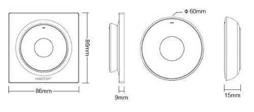 Telecomando Dimmer da Parete per LED, Base Magnetica, Senza Cavi Telecomando Dimmer da Parete per LED, Base Magnetica, Senza Cavi