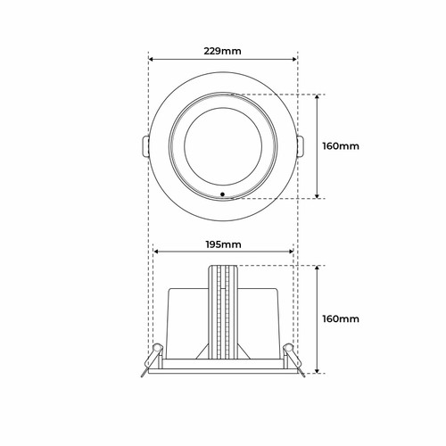 Faro LED da Incasso 42W Orientabile, Foro Ø210mm- PHILIPS Certadrive Faro LED da Incasso 42W Orientabile, Foro Ø210mm- PHILIPS Certadrive