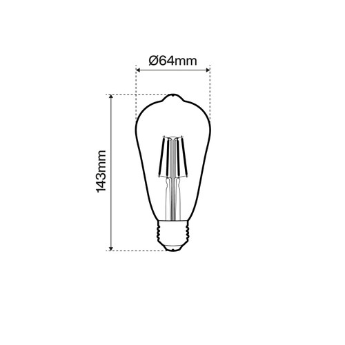 Lampada LED E14 4W a Filamento 150lm/W, No Flickering - ST64 Lampada LED E14 4W a Filamento 150lm/W, No Flickering - ST64