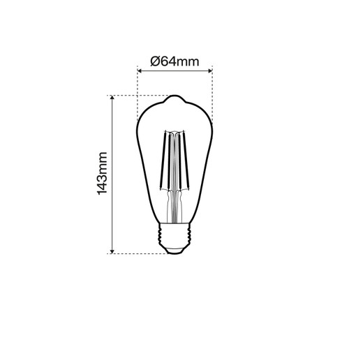 Lampada LED E14 8W a Filamento 140lm/W, No Flickering - ST64 Lampada LED E14 8W a Filamento 140lm/W, No Flickering - ST64
