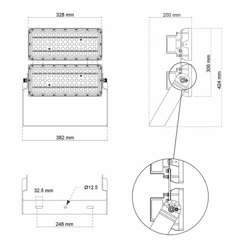 Faro Modulare LED 400W IP66, 167lm/W, No Flickering - PHILIPS Xitanium Faro Modulare LED 400W IP66, 167lm/W, No Flickering - PHILIPS Xitanium