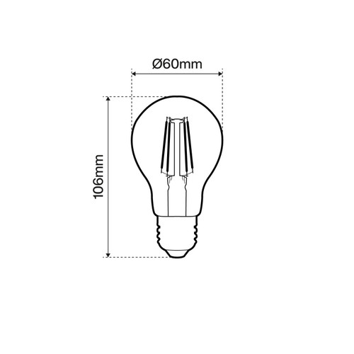 Lampada LED E27 4W a Filamento 1800K, No Flickering - A60 Lampada LED E27 4W a Filamento 1800K, No Flickering - A60