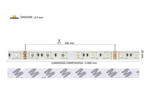 Striscia LED Professional 5050/60 - RGB - IP20 - 14,4W/m - 5m - 24V Striscia LED Professional 5050/60 - RGB - IP20 - 14,4W/m - 5m - 24V