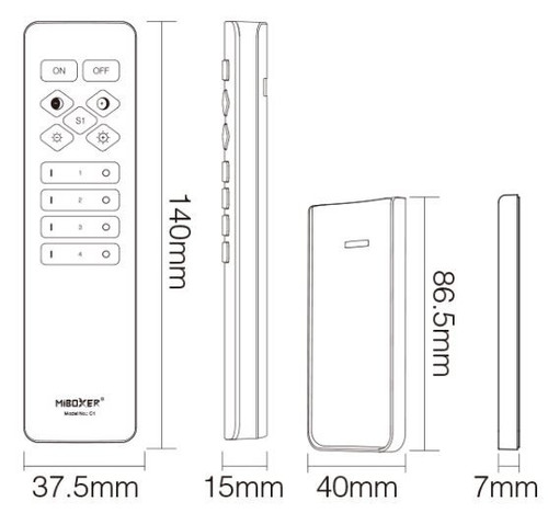 Telecomando 4-Zone Monocolore e CCT con Base Magnetica Telecomando 4-Zone Monocolore e CCT con Base Magnetica