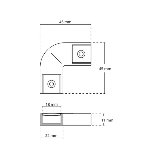 Angolo 90° per Profilo Slim Angolo 90° per Profilo Slim