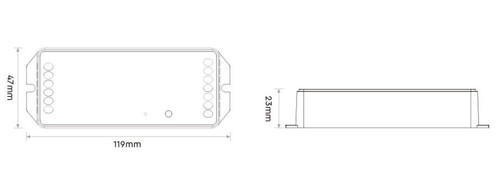 Ricevitore Dimmer Monocolore/CCT, 12/24/48V, PUSH, 20A Alta potenza Ricevitore Dimmer Monocolore/CCT, 12/24/48V, PUSH, 20A Alta potenza