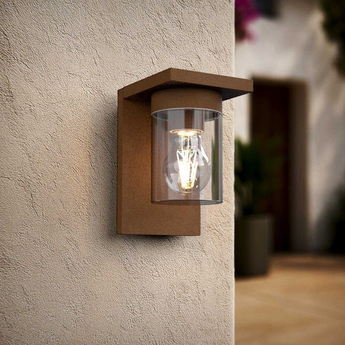 Applique Corten/Mattone da Parete, Base E27, IP54 - Serie RIGA