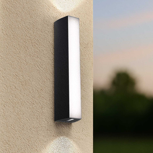 Applique Bidirezionale Nera 12W CCT, IP65 da esterno - Serie FILO