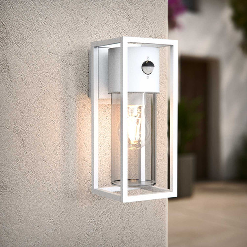 Applique Bianca E27 con Sensore di Movimento IP54 - Serie VIMO