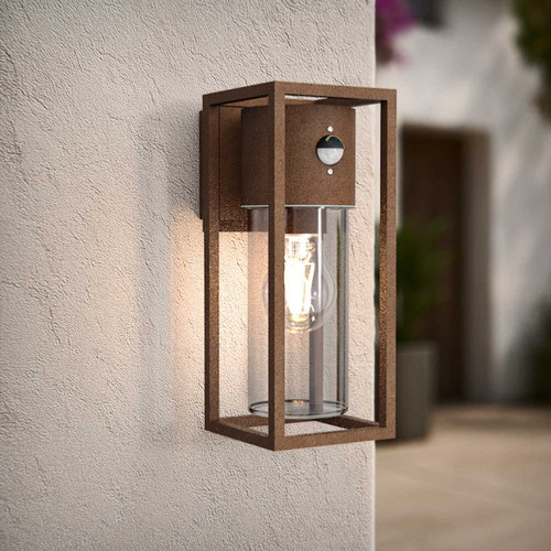 Applique Corten E27 con Sensore di Movimento IP54 - Serie VIMO