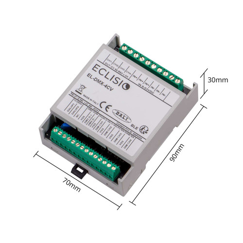 Controller Dimmer 4 canali, RGB e RGBW, 12/24/48V DMX512 RDM Controller Dimmer 4 canali, RGB e RGBW, 12/24/48V DMX512 RDM