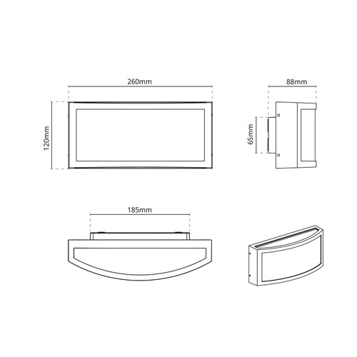 Applique Slim Design IP65 - E27 Corten Applique Slim Design IP65 - E27 Corten