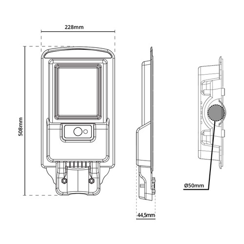 Armatura LED Solare 4000 lm, Autonomia 12 ore, con Telecomando e Braccio Armatura LED Solare 4000 lm, Autonomia 12 ore, con Telecomando e Braccio