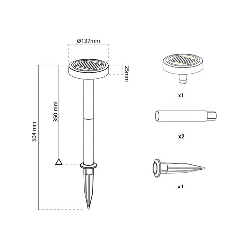 Lampada Solare da Giardino a Picchetto IP65 35cm, CCT 120 lumen Lampada Solare da Giardino a Picchetto IP65 35cm, CCT 120 lumen