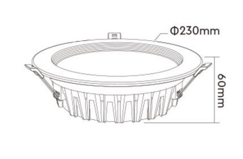 Faro da incasso 25W RGB+CCT IP20, Angolo 120°, foro Ø200 - 210 mm Faro da incasso 25W RGB+CCT IP20, Angolo 120°, foro Ø200 - 210 mm
