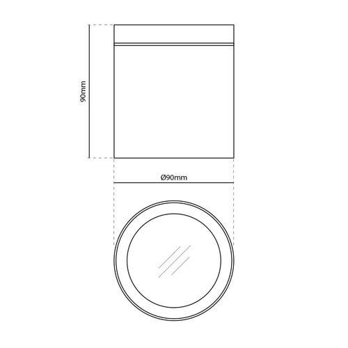 Applique da soffitto IP54 GU10 in Alluminio e Vetro - Nera