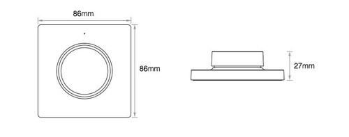 Telecomando Nero da Parete per Dimmer LED - Base Magnetica, Senza Cavi Telecomando Nero da Parete per Dimmer LED - Base Magnetica, Senza Cavi