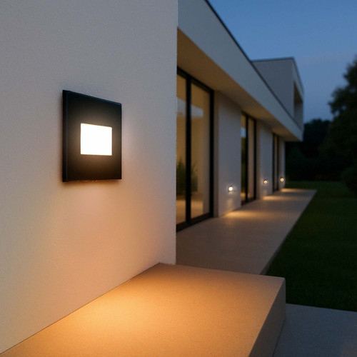 Segnapasso LED per Scatola 503 4W IP65 Nero - Antiabbagliamento Segnapasso LED per Scatola 503 4W IP65 Nero - Antiabbagliamento