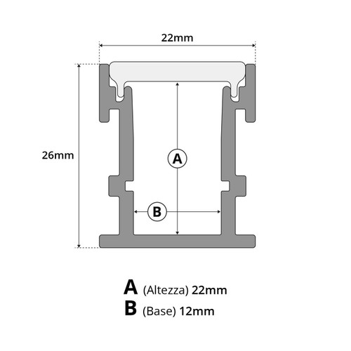 Profilo Calpestabile per Incasso a pavimento 1m e 2m (per Strisce LED) Profilo Calpestabile per Incasso a pavimento 1m e 2m (per Strisce LED)