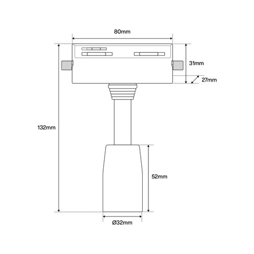 Faro per binario monofase base E27 Faro per binario monofase base E27