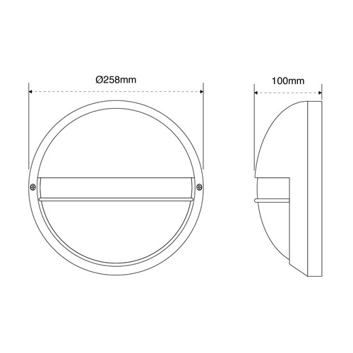 Plafoniera Da Esterno 1XE27 GRIGIA, IP54, Ø258MM - Con Copertura Plafoniera Da Esterno 1XE27 GRIGIA, IP54, Ø258MM - Con Copertura