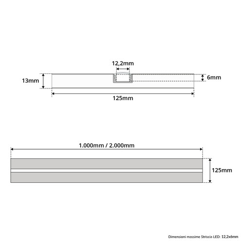 Cartongesso con Profilo Integrato, 1m e 2m Cartongesso con Profilo Integrato, 1m e 2m