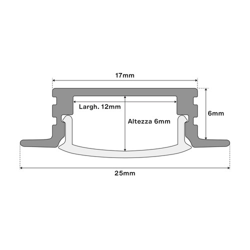 Profilo da Incasso Bianco 1m e 2m (per striscia LED) Profilo da Incasso Bianco 1m e 2m (per striscia LED)