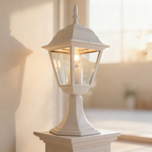 Paletto Lampione Vintage 40cm E27 IP54 Bianco - Serie Alfieri