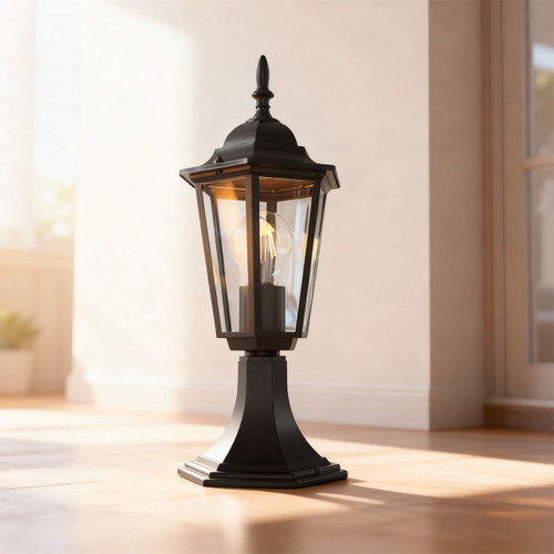 Paletto Lanterna Vintage 40cm E27 IP54 Nero - Serie Tosca