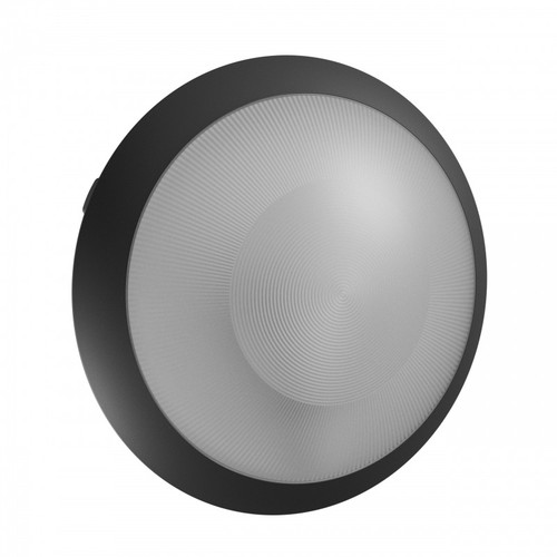 Plafoniera rotonda E27 IP65 Ø30cm Con sensore Movimento - Nera