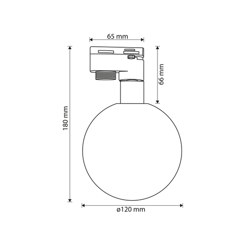Sfera per binario Monofase per lampada G9 Ambrata