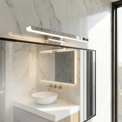 Lampada LED da Specchio 30cm Cromata 6W IP54 Tripla Installazione