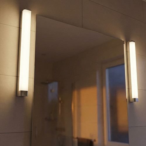 Lampada LED da Specchio 15W 60cm Cromata IP54 - con Interruttore