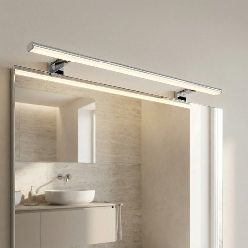 Lampada LED da Specchio 78cm 14W Cromata IP44 Stondata Tripla Installazione